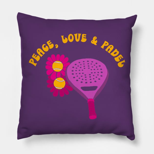 Peace, Love & Padel Pillow by Alissa Carin