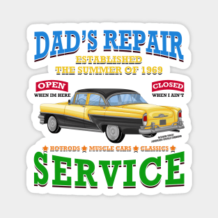 Dad's Repair Classic Car Garage Hot Rod Novelty Gift Magnet