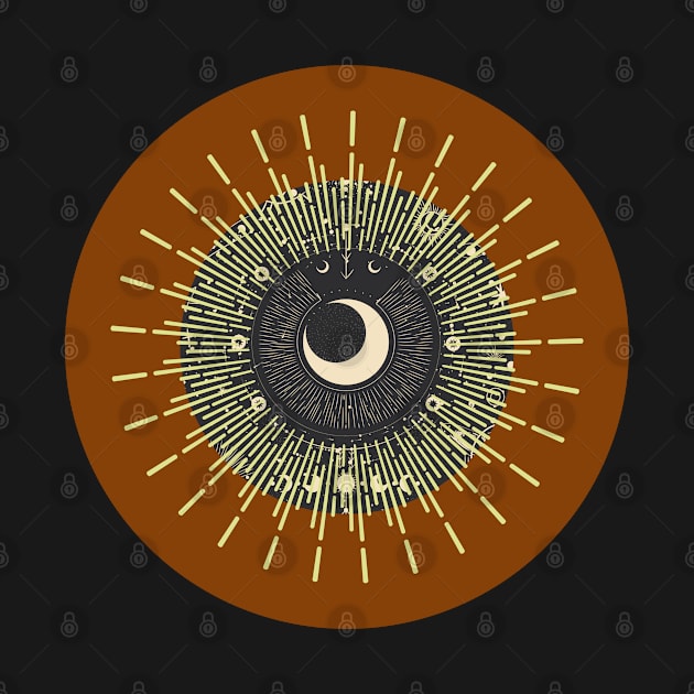 Halloween Cresent Moon, Symbols, Portents, Omens, Signs, and Fortunes - Pumpkin Orange and Black Variation by SwagOMart