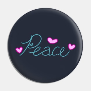 Peace with Hearts Pin