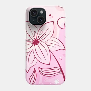 Pink Floral Art Phone Case