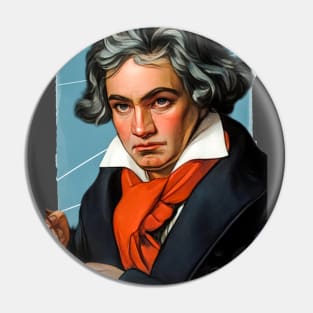 German Composer Ludwig van Beethoven illustration Pin