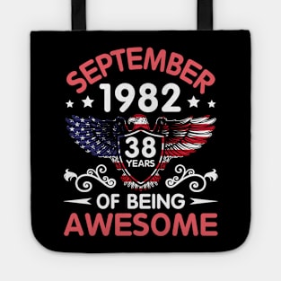 USA Eagle Was Born September 1982 Birthday 38 Years Of Being Awesome Tote