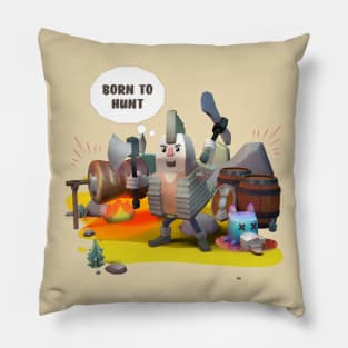 Born to hunt, Viking punk boy camping Pillow