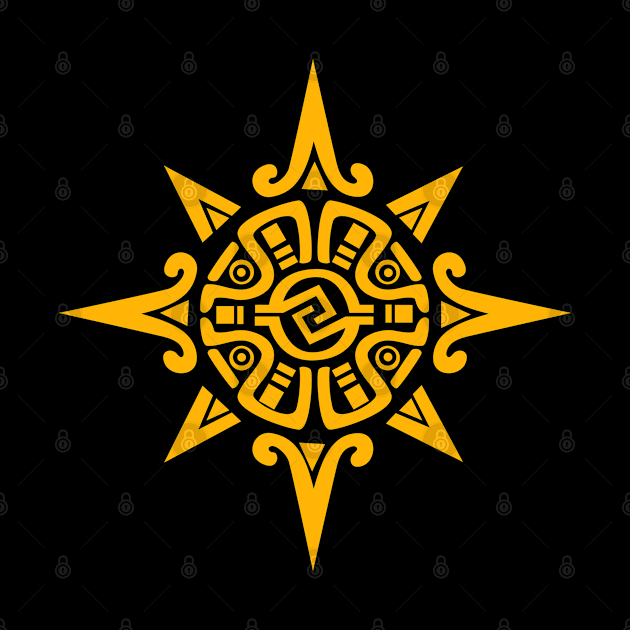 Aztec Sun Symbol - Yellow by Everyday Inspiration