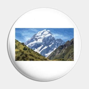 Mt Cook Summit Digital Painting Pin