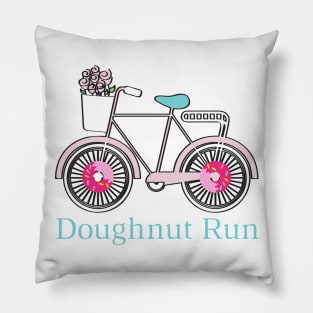 Doughnut Run Bicycle Donuts Pillow