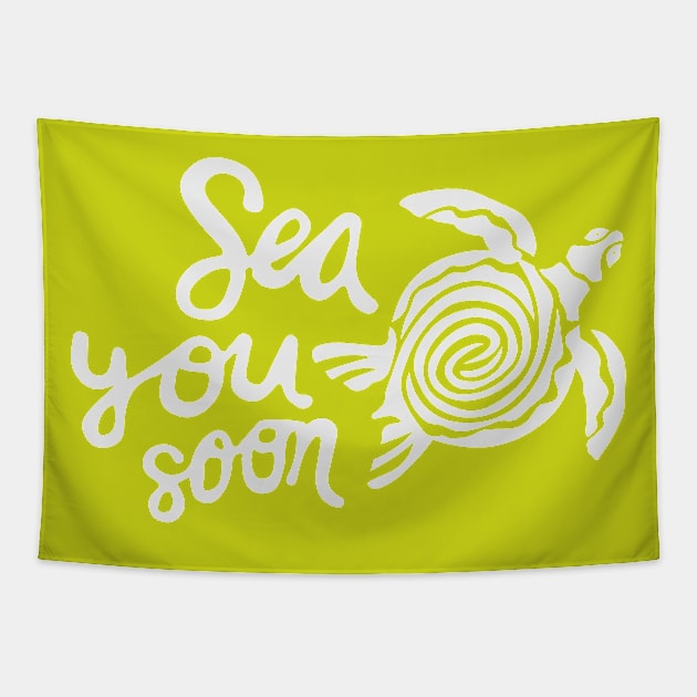 Sea you soon [Positive tropical motivation] Tapestry by GreekTavern