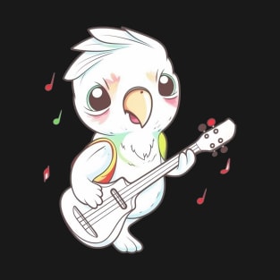 Cute Bird Playing Bass Guitar T-Shirt