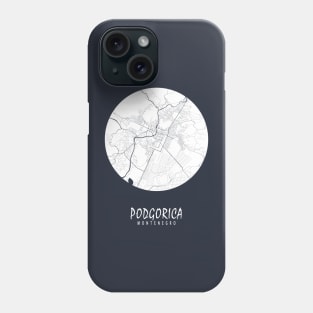 Podgorica, Montenegro City Map - Full Moon Phone Case