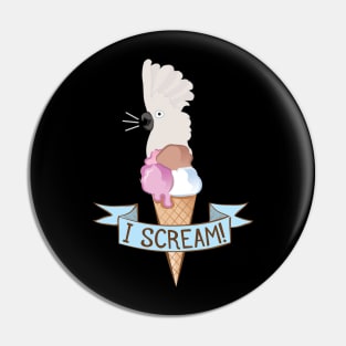 Umbrella Cockatoo Ice Cream Parrot Pin