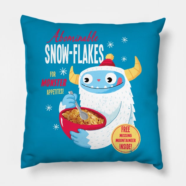 Abominable Snowflakes Pillow by DinoMike