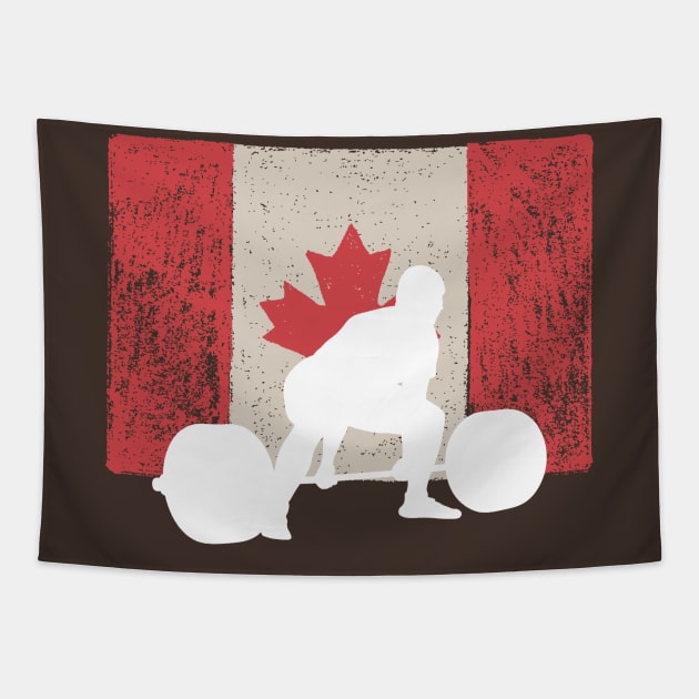 Canadian Flag Deadlift - Powerlifting Tapestry by High Altitude
