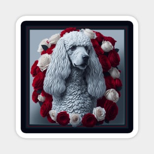 Standard poodle red roses 2 Magnet