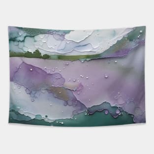 Green and Purple Abstract Landscape Tapestry