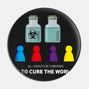 All I Want For Christmas Is To Cure The World - Board Games Design - Board Game Art Pin