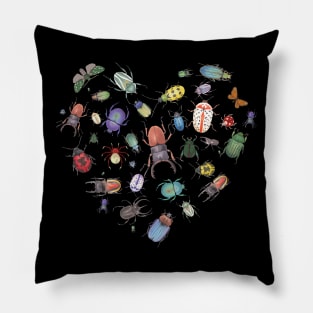 Beetle Heart design / Entomology student / Insect lover Bug / Future Entomologist Gifts Entomology Bug / Nature Lover Gift Pillow