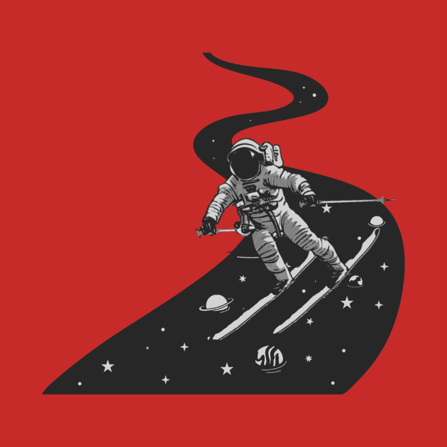 Astronaut Skiing On Funky Milky Way by DesignArchitect