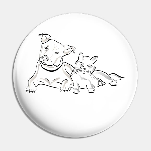 Dog & Cat Pin by EmaUness1art