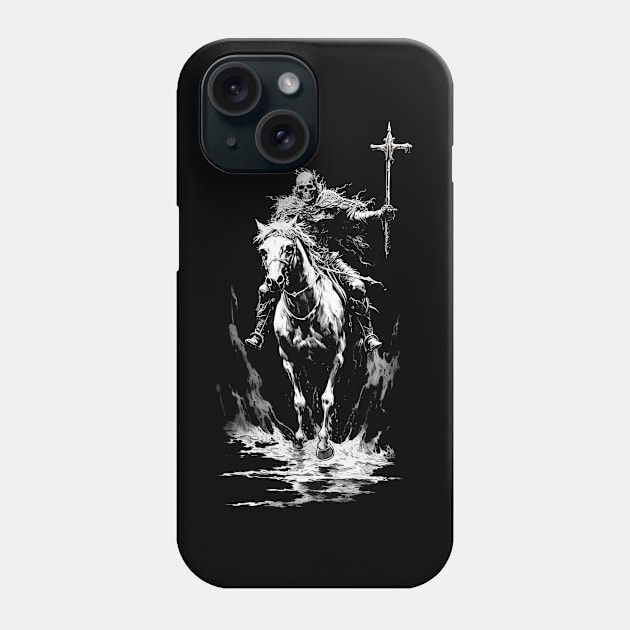 Death Rides A Horse - skeletal warrior harbinger of revelations Phone Case by AltrusianGrace