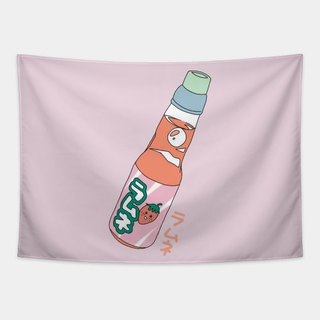 Kawaii Strawberry Soda Drink Tapestry by PeachPantone