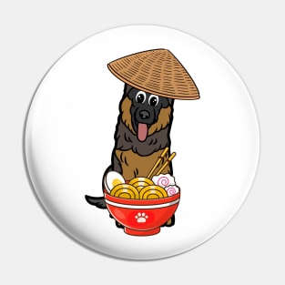 Funny guard dog is eating noodles Pin