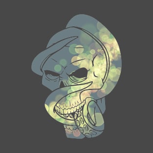 Skull and Tentacle Design with Subtle Colors T-Shirt