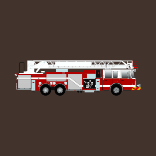 Red and White Fire Truck - Ladder T-Shirt