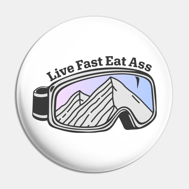 Sunset Mountain Ski Goggles | Live Fast Eat Ass Pin by KlehmInTime