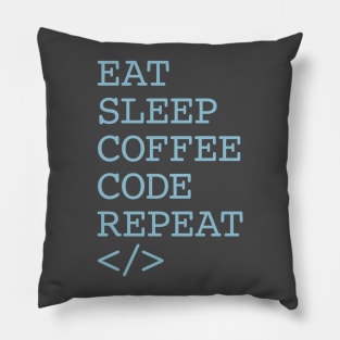 Coffee Code Repeat Pillow