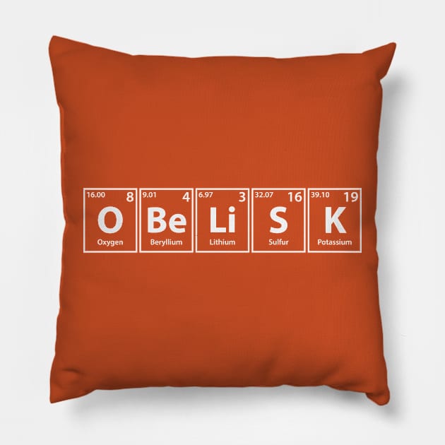 Obelisk (O-Be-Li-S-K) Periodic Elements Spelling Pillow by cerebrands