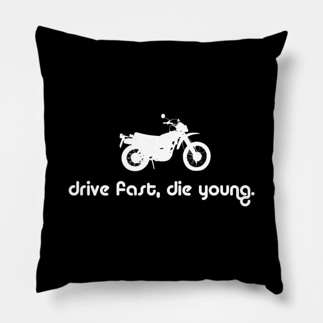 Drive fast, die young Pillow by monoblocpotato