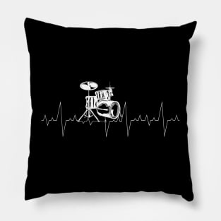 Drummer Musicien Drums Battement De Coeur Batteur Batterie Pillow