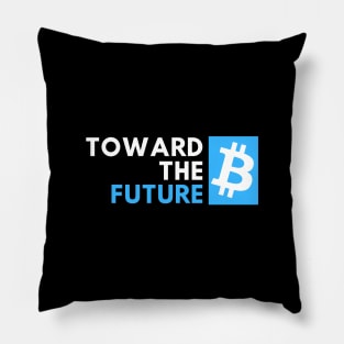 Bitcoin - toward the future - blue Pillow