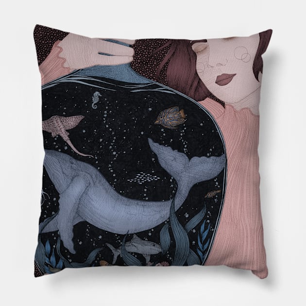 Portable Ocean Colour Version Pillow by ECMazur