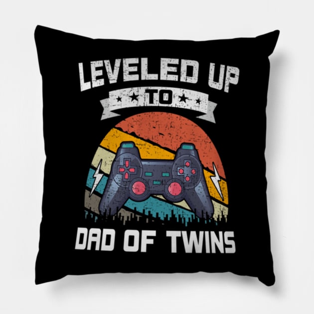 Leveled up to Dad Of Twins Video  Gaming Pillow by webrothers