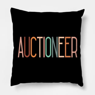 Auctioneer Bidding Bid Caller Hammer Time Gavel Grabbing Pillow