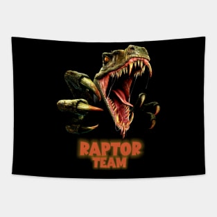 Raptor Dino Team Jurassic velociraptor dinosaur -T shirt Tapestry