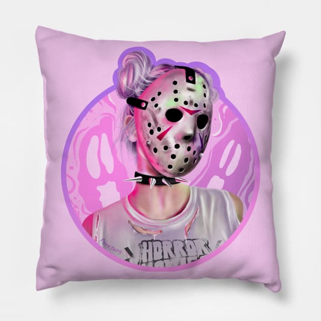 Horror Chick Pillow by Pink Fang