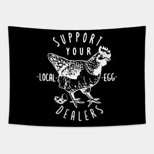 Support Your Local Egg Dealers Vintage Retro Chicken Farmers Tapestry