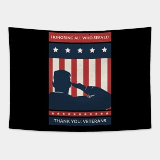 Honoring All Who Served Thank You Veterans Day Tapestry