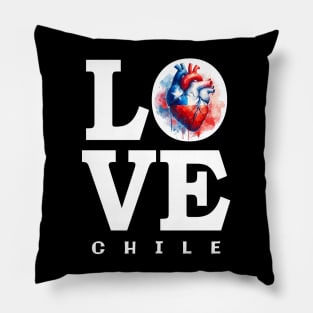 I Love Chile Artistic Pride Heart Pillow