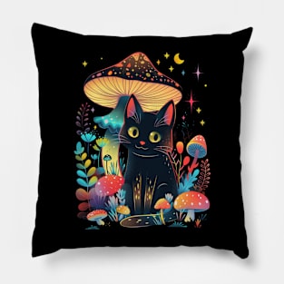 Cottagecore Aesthetic Cat Pastels Pillow