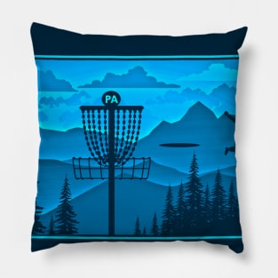 Disc Golf Pennsylvania Blues Mountain Landscape Edit Pillow