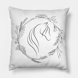 Horse Floral Design Pillow