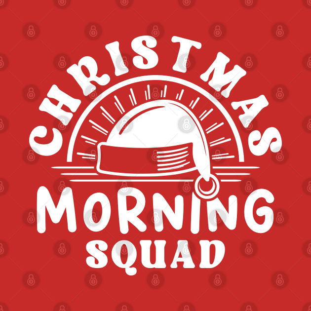 Christmas Morning Squad Santa Hat White Text by JaussZ