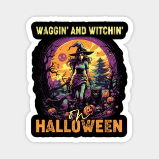 Waggin' & Witchin' Dog on Halloween Magnet