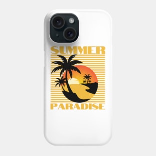 Summer Paradise. Summertime, Fun Time. Fun Summer, Beach, Sand, Surf Retro Vintage Design. Phone Case