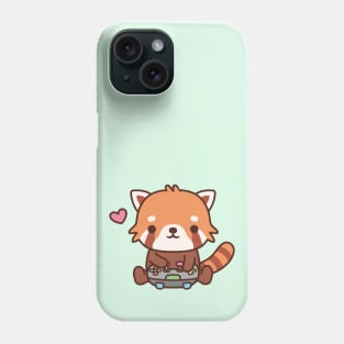 Cute Gamer Red Panda Playing Video Games Phone Case