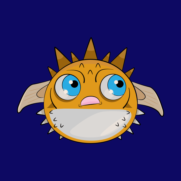 Angry fugu by Zjuka_draw